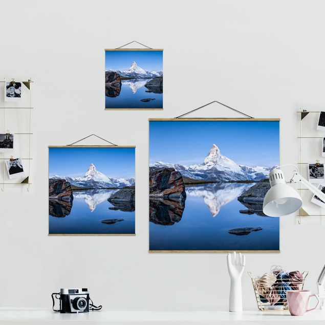 Wandbilder Schweiz Stellisee vor dem Matterhorn