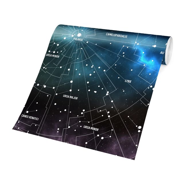 Wanddeko Büro Sternbilder Karte Galaxienebel