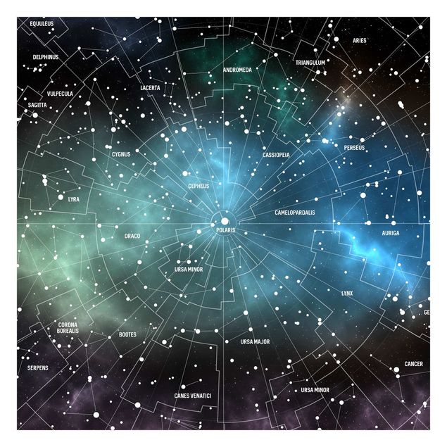 Wanddeko Jugendzimmer Sternbilder Karte Galaxienebel