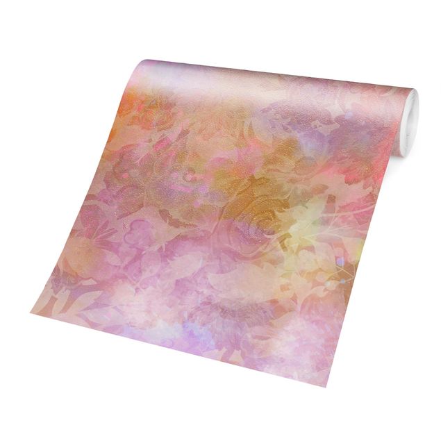 Wanddeko Flur Strahlender Blütentraum in Pastell