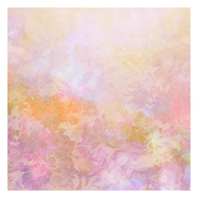 Wanddeko Esszimmer Strahlender Blütentraum in Pastell