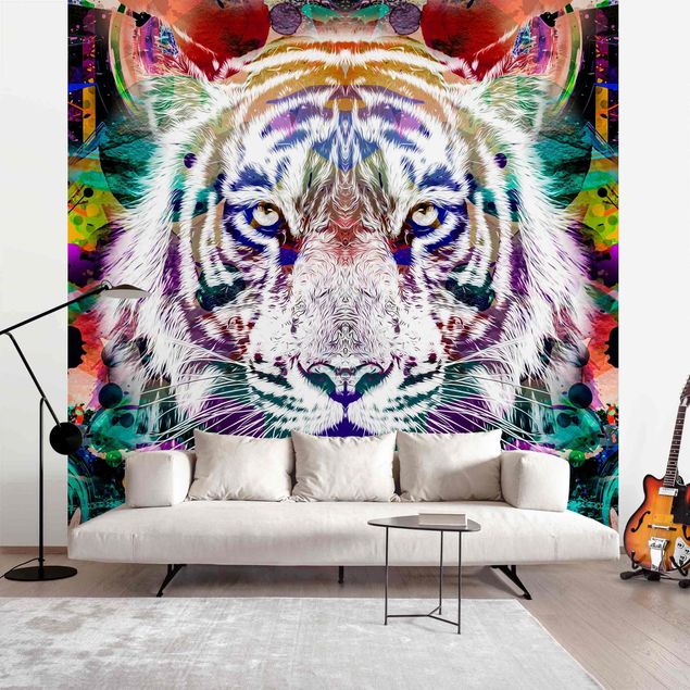 Wanddeko Wohnzimmer Street Art Tiger