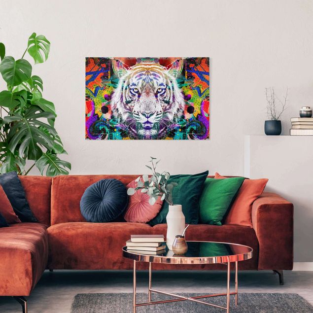 Wanddeko Wohnzimmer Street Art Tiger