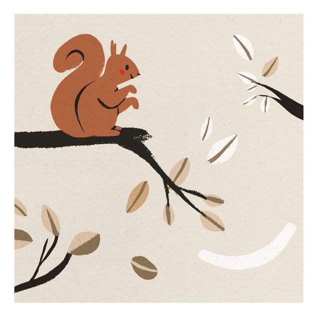 Wanddeko Einhorn Süße Tierillustration - Eichhörnchen