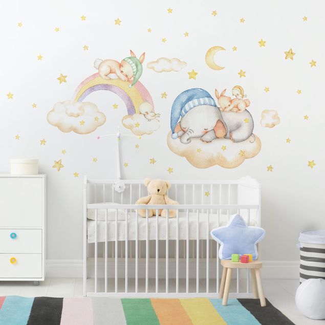 Wanddeko Büro Süße Träume Wolken Sterne Set