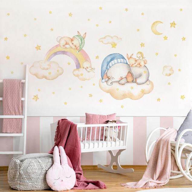 Wanddeko Babyzimmer Süße Träume Wolken Sterne Set