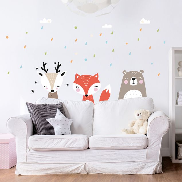 Wanddeko Babyzimmer Süße Waldtiere