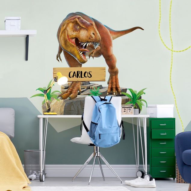 Wanddeko Büro T-Rex mit Wunschtext
