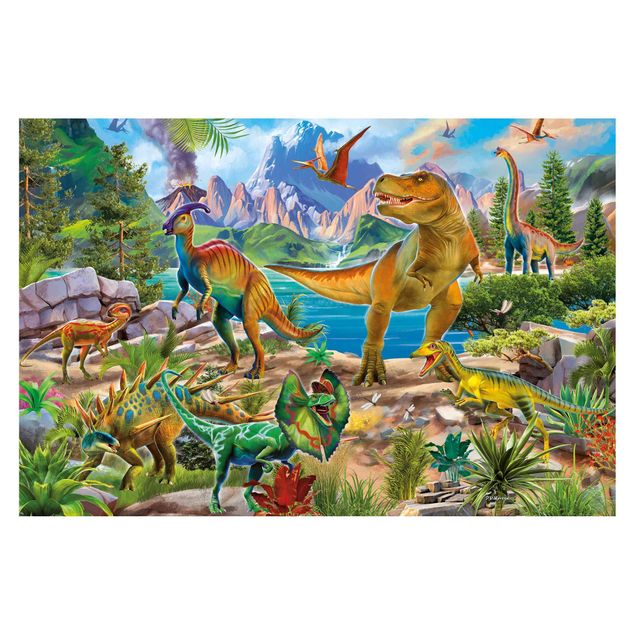 Deko Illustration T-Rex und Parasaurolophus