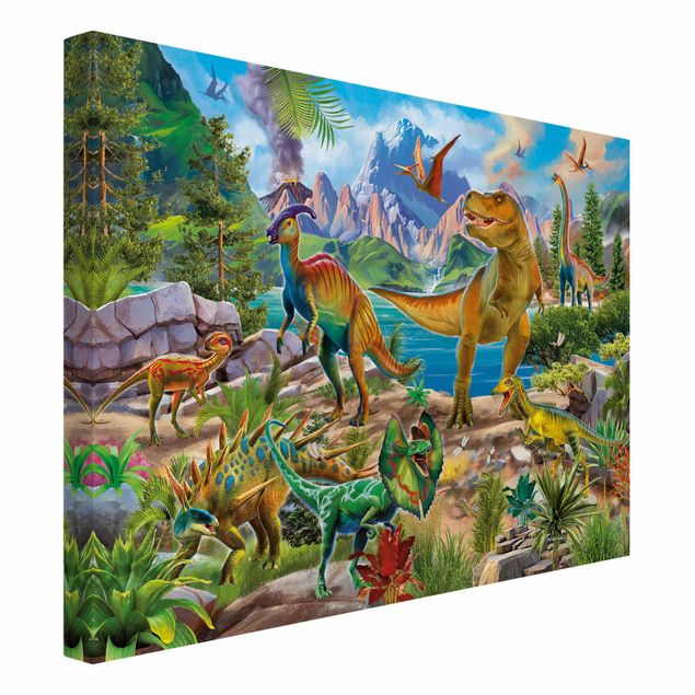 Wanddeko Jungenzimmer T-Rex und Parasaurolophus