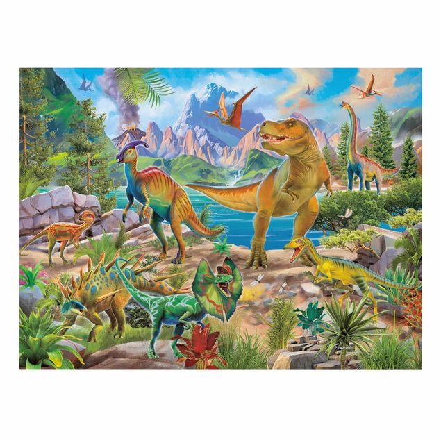 Wohndeko Dinosaurier T-Rex und Parasaurolophus