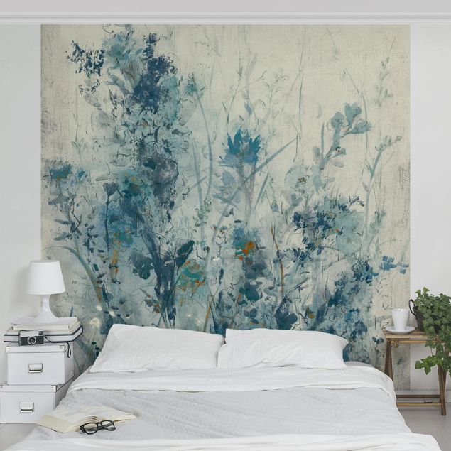Wanddeko Schlafzimmer Blaue Frühlingswiese I