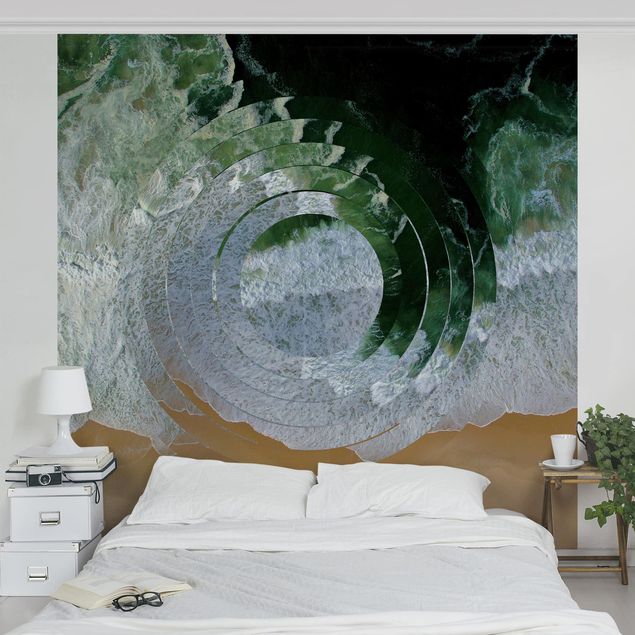 Wanddeko Schlafzimmer Geometrie trifft Strand