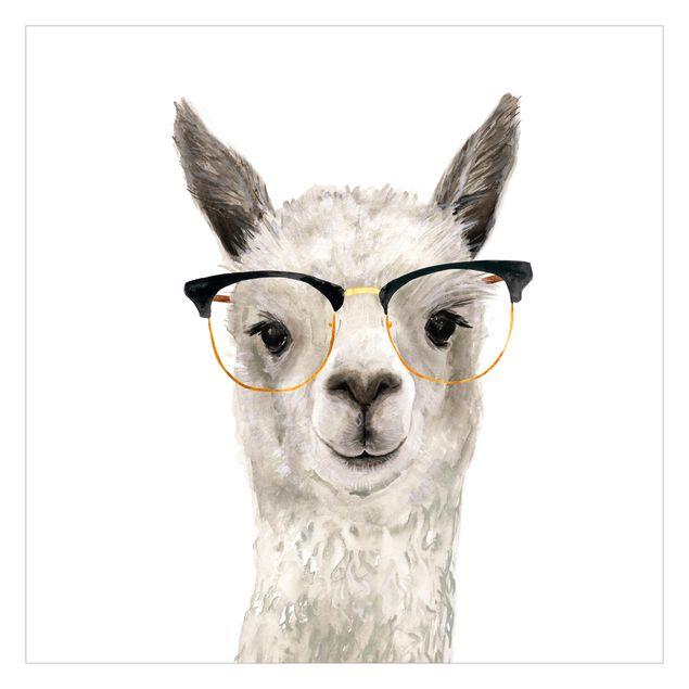 Wanddeko Büro Hippes Lama mit Brille I