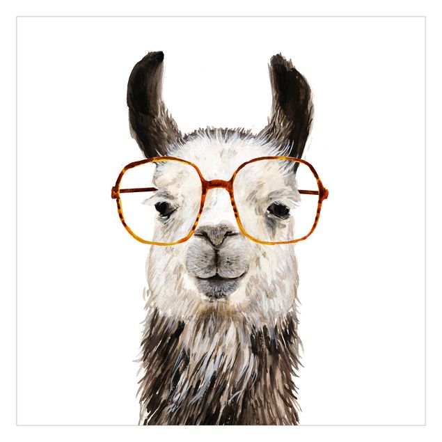 Wanddeko Büro Hippes Lama mit Brille IV