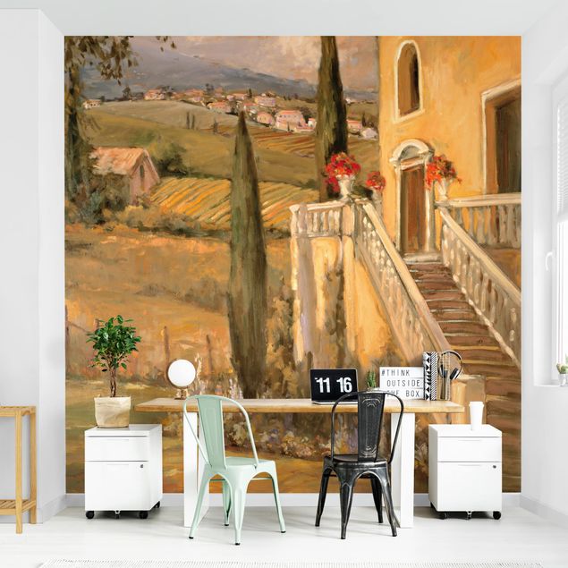 Wanddeko Schlafzimmer Italienische Landschaft - Haustreppe