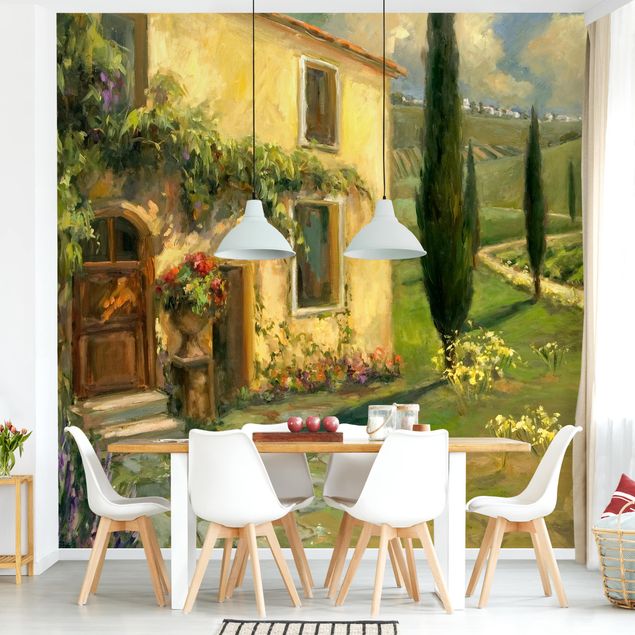 Wanddeko Schlafzimmer Italienische Landschaft - Zypresse
