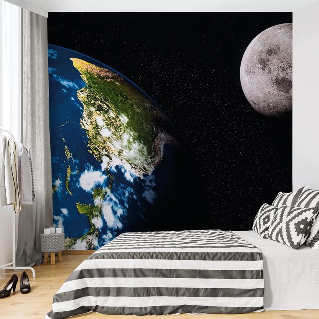 Wanddeko Jugendzimmer Moon and Earth