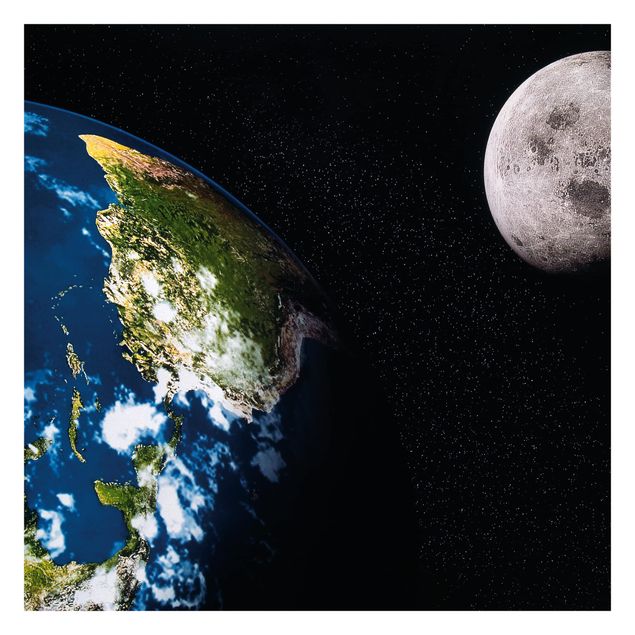 Deko Weltall Moon and Earth