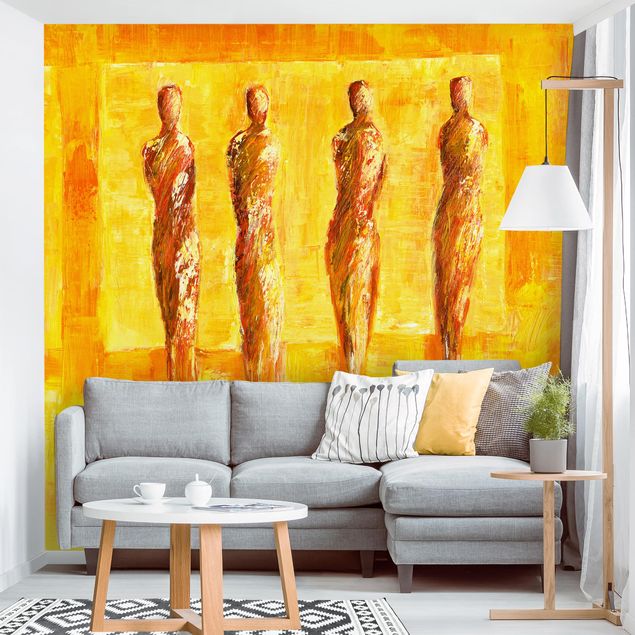 Wanddeko Wohnzimmer Petra Schüßler - Figuren in Gelb