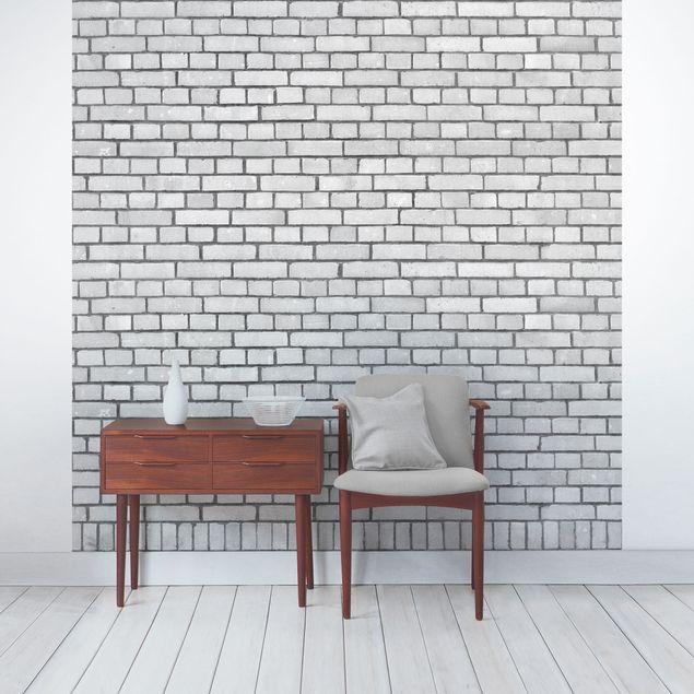 Wanddeko Schlafzimmer Backstein Mauer Weiß