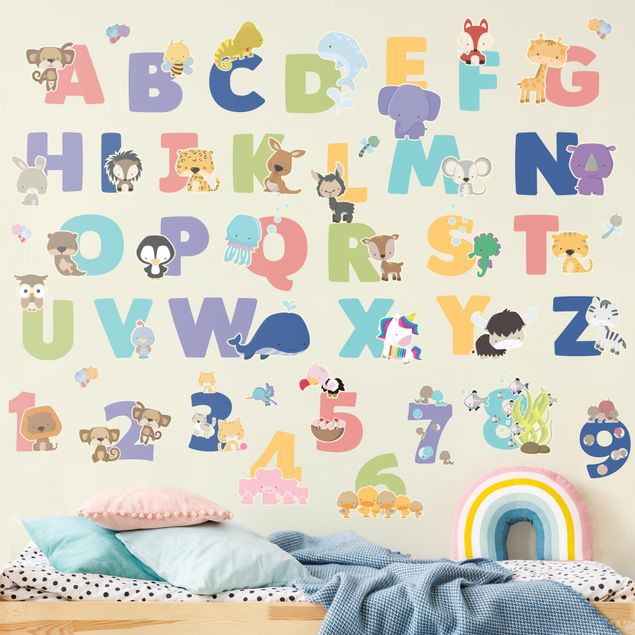 Wandtattoo Buchstaben Tier Alphabet Set