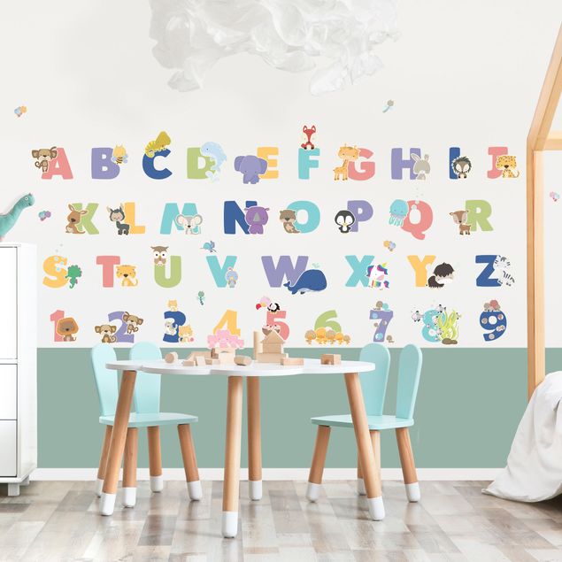 Wanddeko Büro Tier Alphabet Set