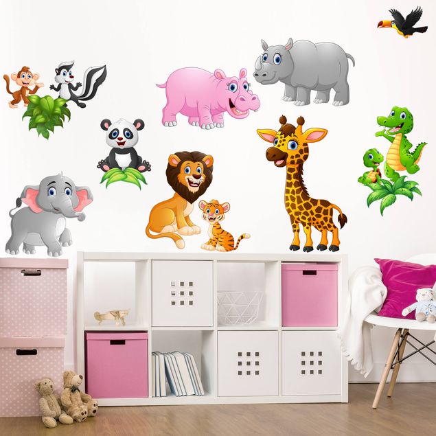 Wanddeko Babyzimmer Tiere des Dschungels