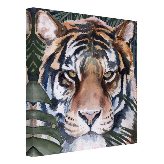 Wanddeko Büro Tiger im Dschungel