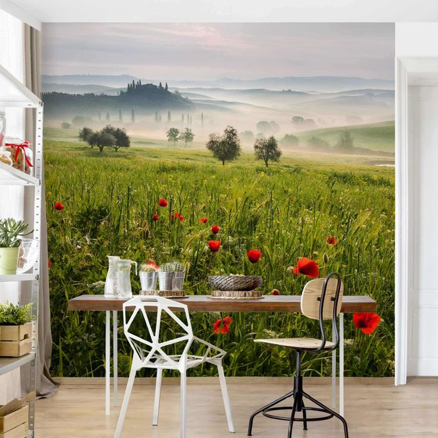 Wanddeko Wohnzimmer Toskana Frühling