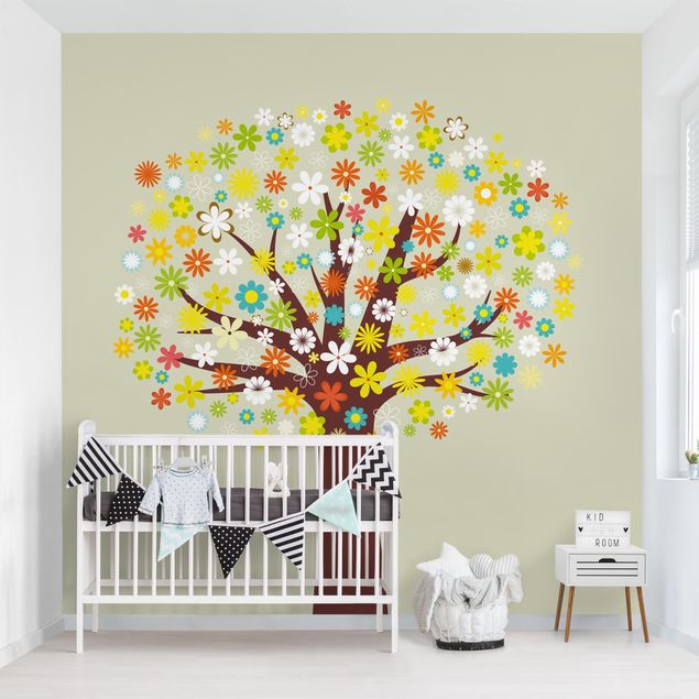 Wanddeko Babyzimmer Blumenbaum