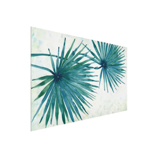 Wanddeko Esszimmer Tropische Palmenblätter Close-Up