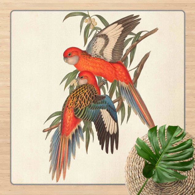 Wanddeko Wohnzimmer Tropische Papageien I
