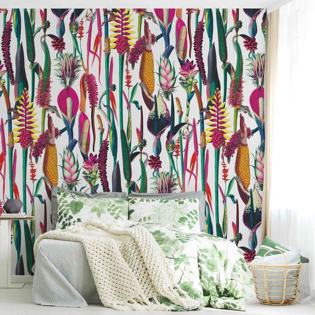 Wanddeko Wohnzimmer Tropisches Luxus Muster XXL