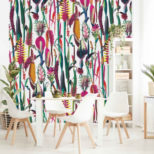 Wanddeko Schlafzimmer Tropisches Luxus Muster XXL