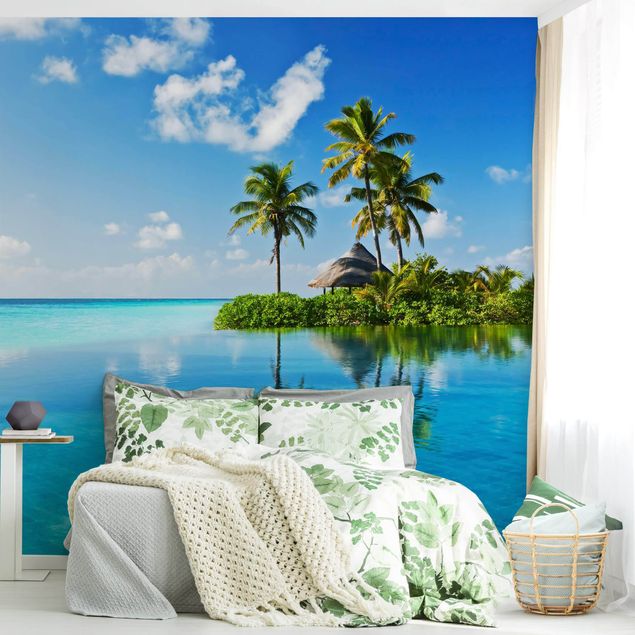 Wanddeko blau Tropisches Paradies