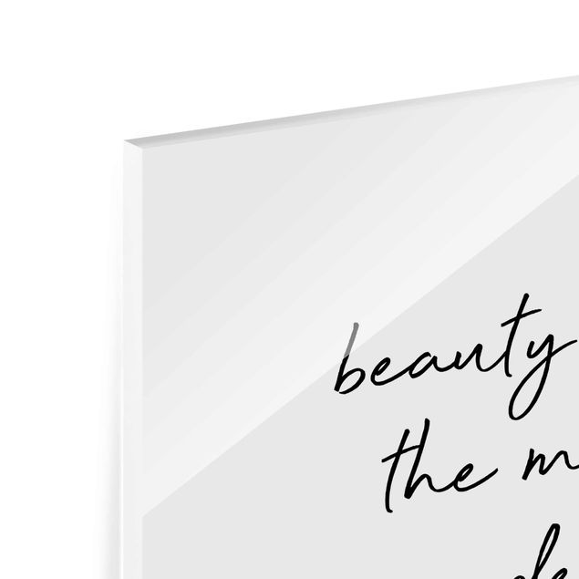 Deko Motivation Typografie Beauty Begins Zitat