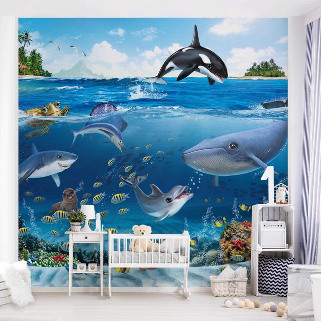 Kinderzimmer Deko Animal Club International - Unterwasserwelt mit Tieren