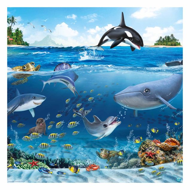 Wanddeko Jungenzimmer Animal Club International - Unterwasserwelt mit Tieren