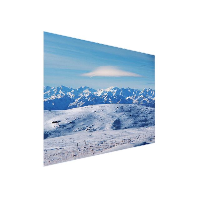Wanddeko Esszimmer Verschneite Bergwelt