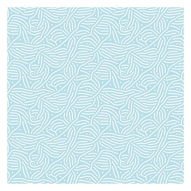Wanddeko Büro Verspieltes Muster mit Linien und Punkten in Hellblau