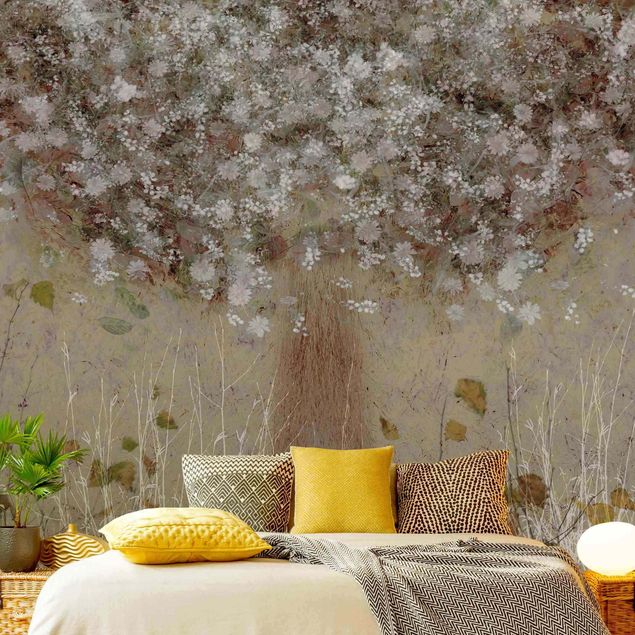Wanddeko Schlafzimmer Verträumter Baum auf Wiese