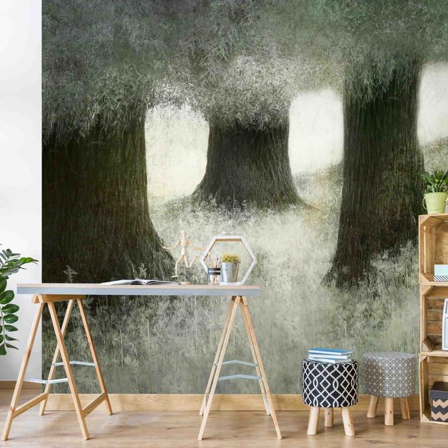 Wanddeko Schlafzimmer Verträumter Wald