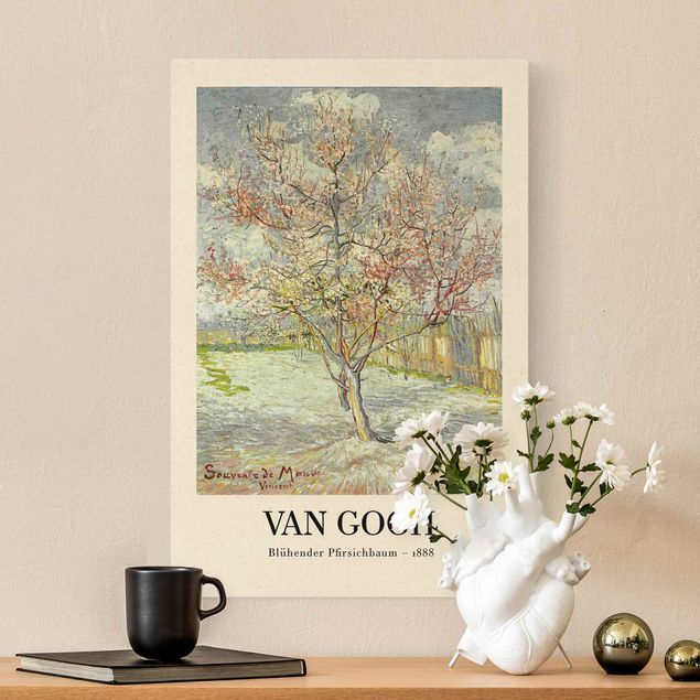 Wanddeko Wohnzimmer Vincent van Gogh - Blühender Pfirsichbaum - Museumsedition
