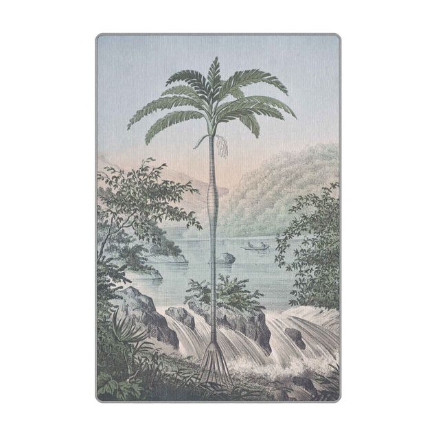 Wanddeko Palme Vintage Illustration - Landschaft mit Palme