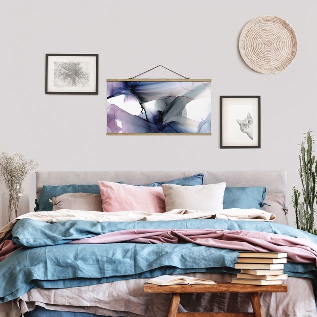 Wanddeko Schlafzimmer Violett im Fluss