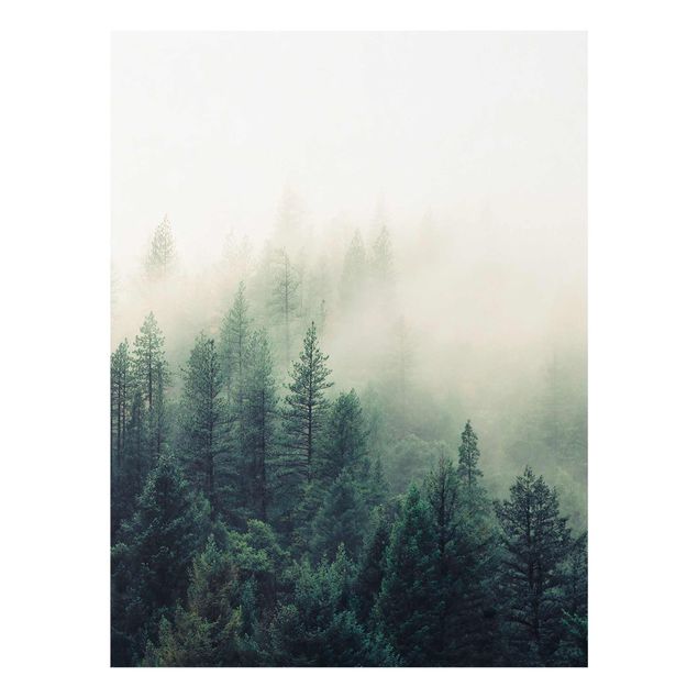 Wanddeko Büro Wald im Nebel Erwachen