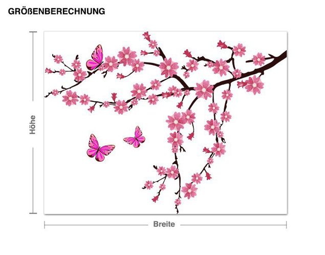Wohndeko Botanik Ast mit Kirschblüten