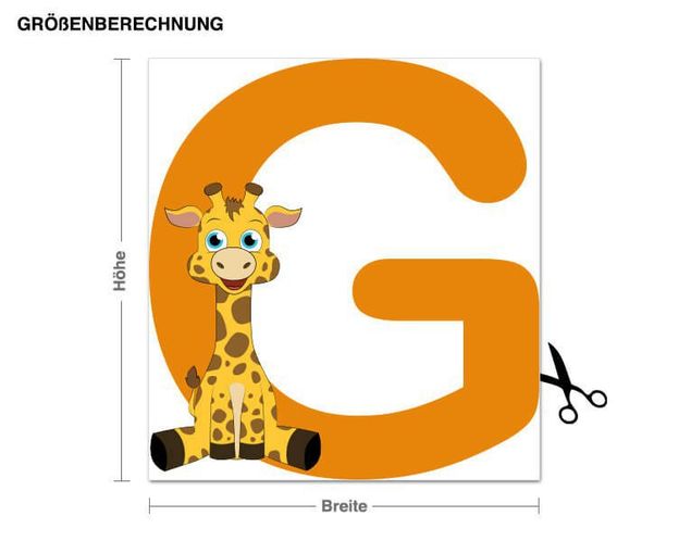 Deko Kinderzimmer Kinder ABC - Giraffe