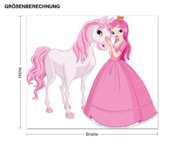 Wanddeko Büro Prinzessin mit ihrem Pferd